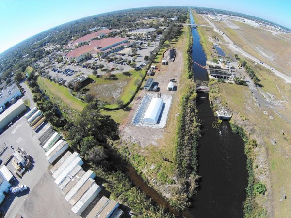 An aerial view of the Old Man Vero site.
