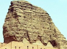 The ziggurat at Aqar Quf rises 180 feet above the desert west of Baghdad.