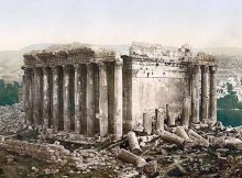 Baalbek, Lebanon Baalbek Temple of Bacchus: Exterior of the Temple of Bacchus at Baalbek, Lebanon. Source: Library of Congress