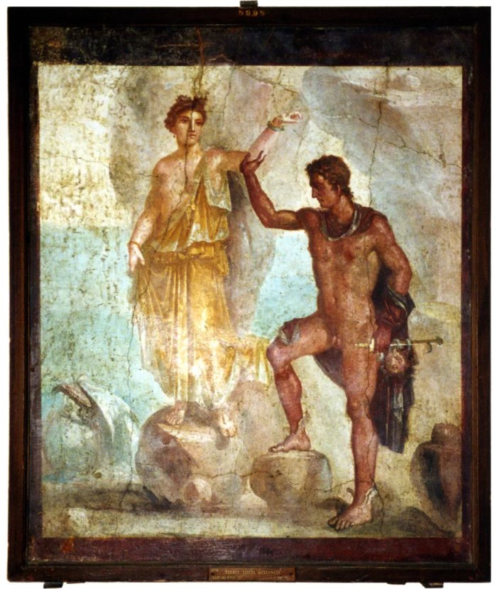 Wall painting from Pompeii, representing Perseus rescuing Andromeda