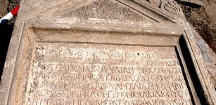 The 3rd century inscription, in Ancient Greek with the names of 44 members of the Dionysus religious society