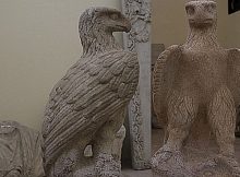 One of the two 2,000-year-old marble eagles.