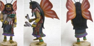 Native American Hopi Carved Butterfly Maiden Kachina Doll.