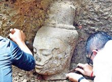 Sandstone Head Of A Bodhisattva Discovered Near Ta Nei Temple