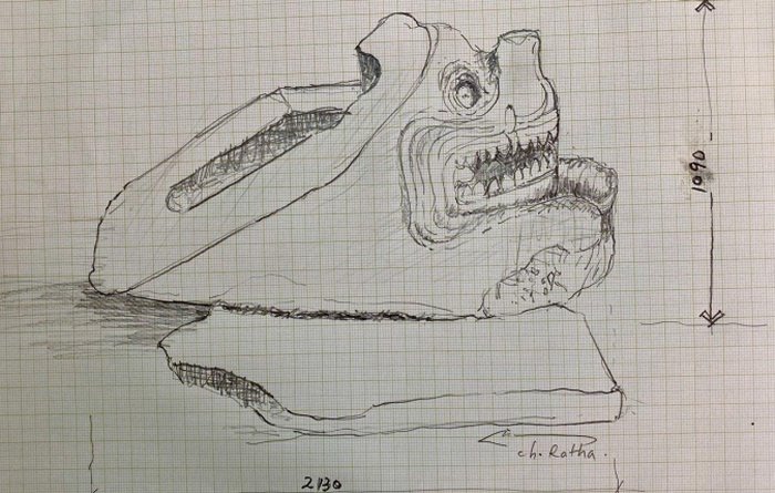 Makara sea creature - drawing