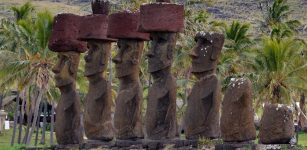 Ahu Nau Nau, a cultural and religious site built by Rapa Nui society on Easter Island's Anakena beach, was among 11 sites where previously gathered data were examined as part of the new study led by University of Oregon doctoral candidate Robert DiNapoli. The site is located on the north shore of the Easter Island. Credit: Robert DiNapoli