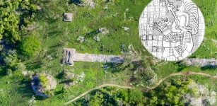 Built at the turn of the 7th century, the white plaster-coated road that began 100 kilometers to the east in Cobá ends at Yaxuná's ancient downtown, in the center of Mexico's Yucatan Peninsula. Photos and drawing courtesy of Traci Ardren and Dominique Meyer/University of Miami