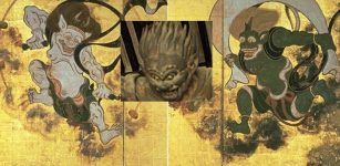 Thunder god Raijin and Wind God Fujin. Kyoto National Museum.