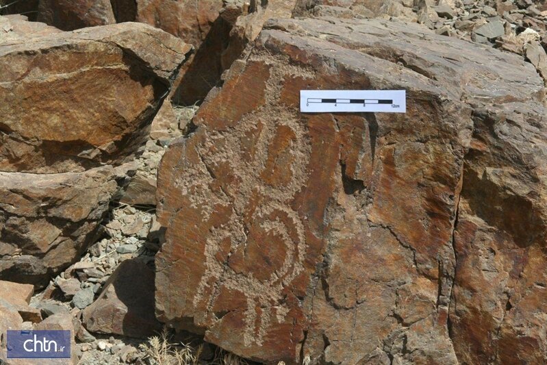 Prehistoric rock drawings near Natanz in central Iran 