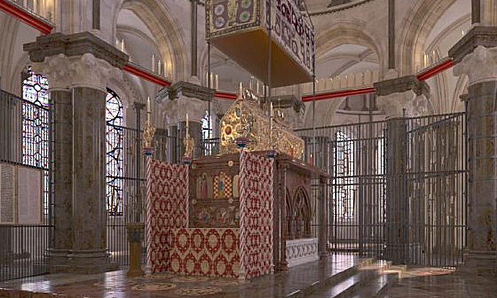 The CGI reconstruction of Thomas Becket's shrine