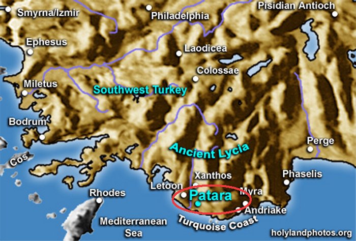 Location of Patara