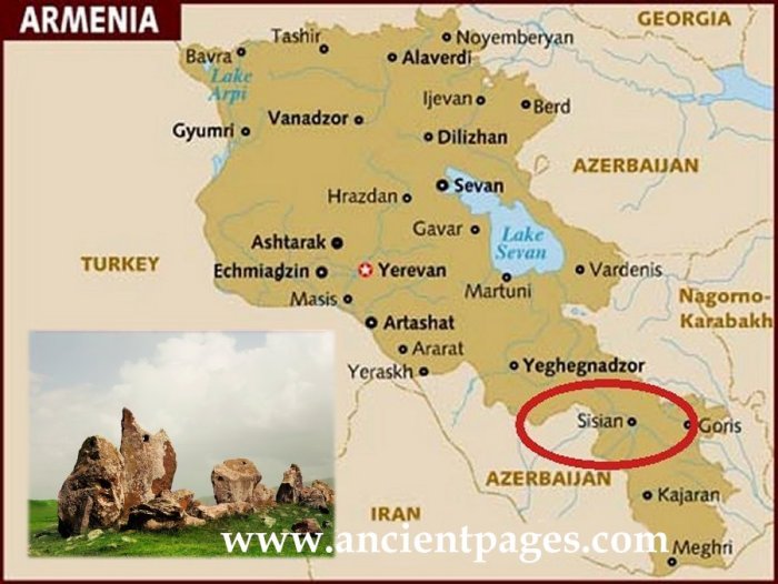 LOcation of Armenian Stonehenge - Karahunge