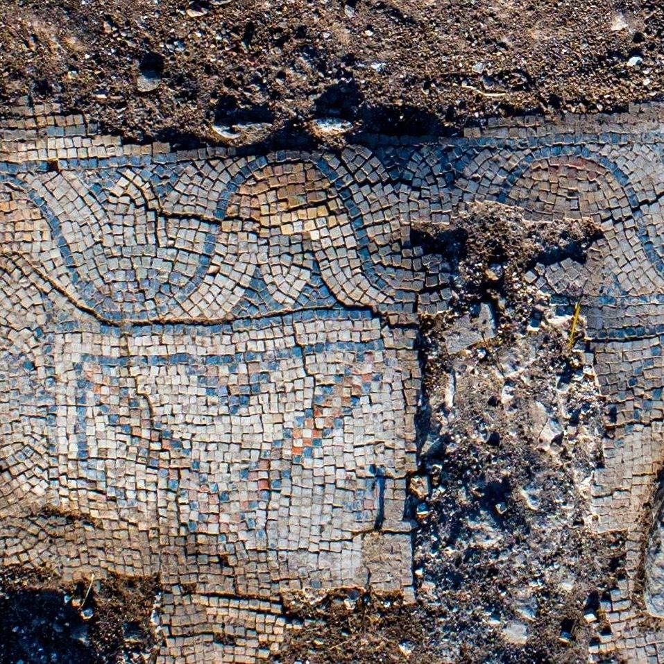Mosaic floor in the ancient church