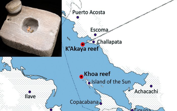 Map of Lake Titicaca showing islands. Credit: José Capriles, Penn State and Christophe Delaere, Université libre de Bruxelles
