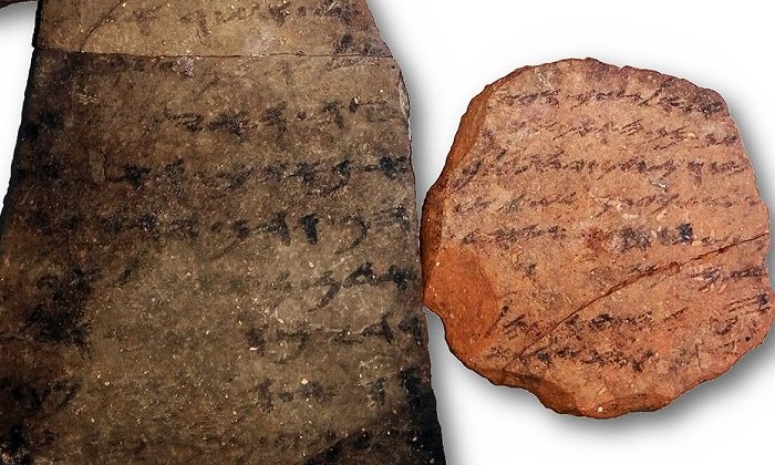 Examples of two Hebrew ostraca from Arad.