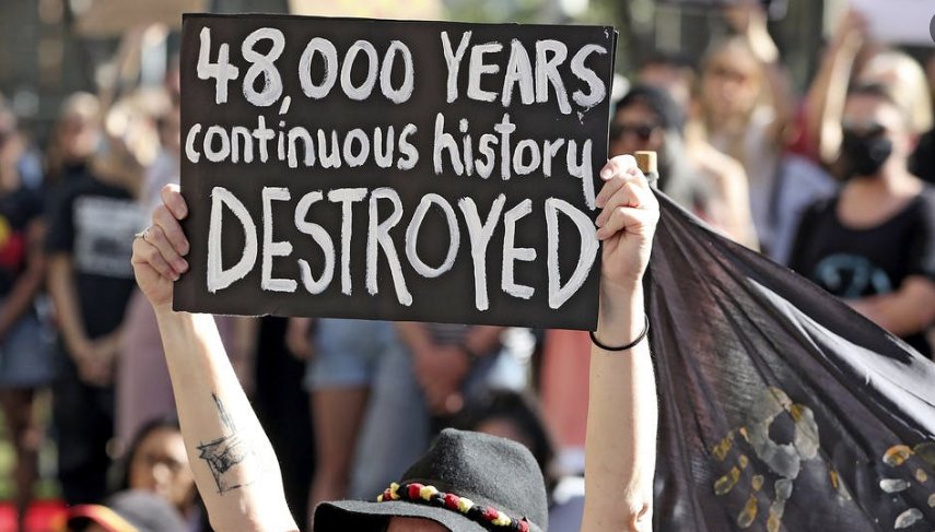 Demonstration at Rio Tinto's offices in Perth on June 9th. Photo: Richard Wainwright / AP / TT