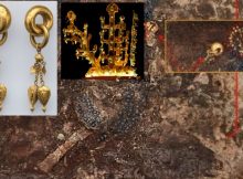 Full set of gilt-bronze accessories unearthed from 5-6th century tomb