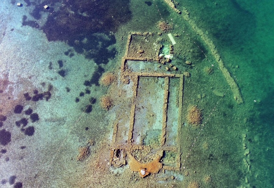 An aerial view of St. Neophytos basilica, Iznik, Bursa, Sept. 12, 2020. (DHA Photo)