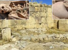 The skeleton of the Urartian woman is seen at the necropolis of the Çavuştepe Castle, Van, eastern Turkey,