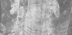 Hidden in plain sight on columns covered by soot, researchers discovered ancient paintings showing eight Buddhist saints. The images were uncovered in 2019 using infrared cameras. Credit: Noriaki Ajima and Yukari Takama