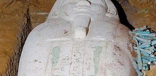 Limestone coffin, shabti figures unearthed in Minya's Al-Gharafa archaeological area, Egypt