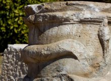 The snake-figure altar is seen in the ancient city of Patara, Antalya, southern Turkey, Oct. 19, 2020. (AA PHOTO)