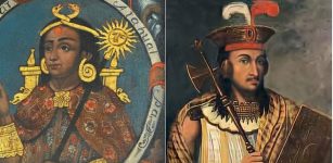 Left: Atahualpa, Fourteenth Inca. 18th-century painting by the Cusco School, (Brooklyn Museum). Image credit: Brooklyn Museum - Public Domain; Right: Imaginary portrait of the Inca Huayna Cápac. Image credit: FUEJXJDK - CC BY-SA 4.0