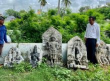 Rare Kakatiya Dynasty Sculptures Discovered Near A Temple In Telangana, India