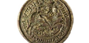 Rare Bronze Seal Matrix Of Saint George Slaying The Dragon Discovered In French Castle