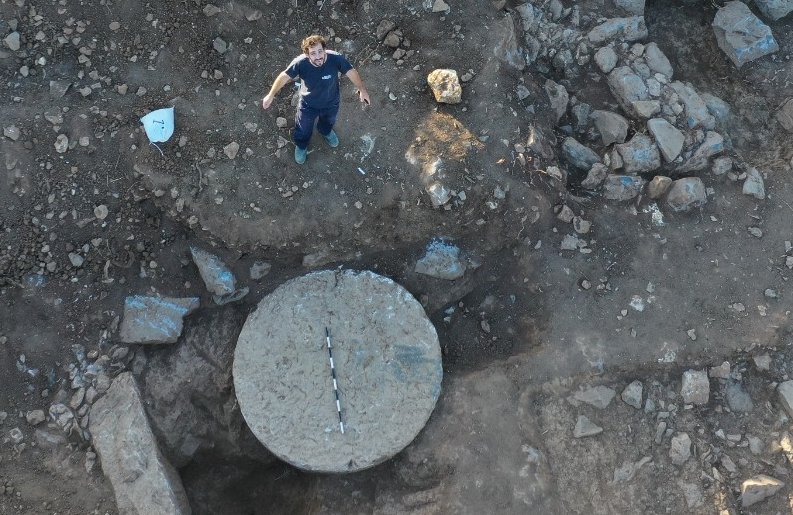 A unique column base. Image credit: Israel Antiquities Authority