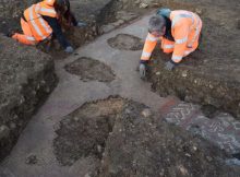 Stunning Colorful Ancient Roman Mosaic With Found Under Aldi Supermarket Site In UK