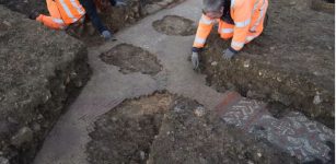 Stunning Colorful Ancient Roman Mosaic With Found Under Aldi Supermarket Site In UK