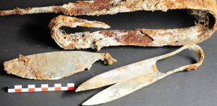 Amazingly Well-Preserved 2,300-Year-Old Celtic Scissors And Curious Folded Sword Found By Archaeologists