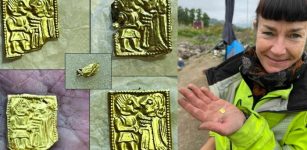 Mysterious Tiny 1,400-Year-Old Gold Foil Figures Found In Pagan Temple