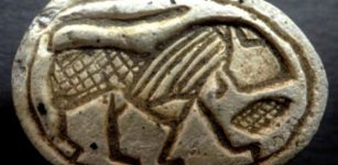 A Scarab Seal At Tel Gerisa, Depicts Walking Lion - Symbol Of Strength, Power And Authority