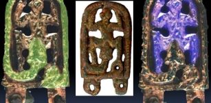 Unique Medieval Bronze Buckle Of A Snake Devouring A Frog Found In Brno, Czech Republic