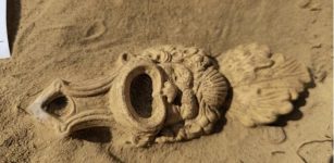 Unique Roman Oil Lamp Decorated With A Crafted Mask Discovered In The Netherlands