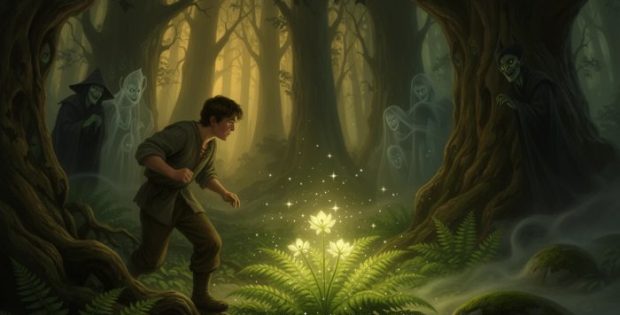 Magic Of Midsummer's Fern Flower Protected By Witches And Spirits