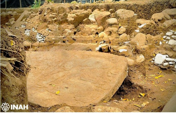 Unusual Monolith Engraved With Symbolic Scene Discovered In Coatepec, Veracruz