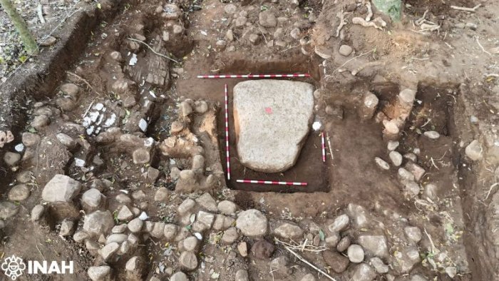 Unusual Monolith Engraved With Symbolic Scene Discovered In Coatepec, Veracruz