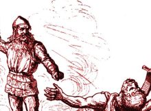 Giant Hrungnir Who Lost The Race And Engaged In A Deadly Duel With Mighty Thor In Norse Mythology