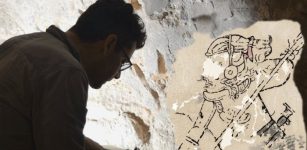 Mythical Maya Hero Juun Ajaw Reconstructed On A Calakmul Mural Painting