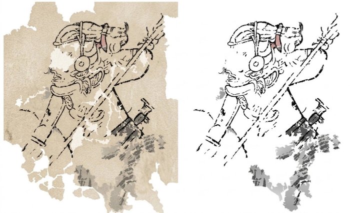 Mythical Maya Hero Juun Ajaw Reconstructed On A Calakmul Mural Painting