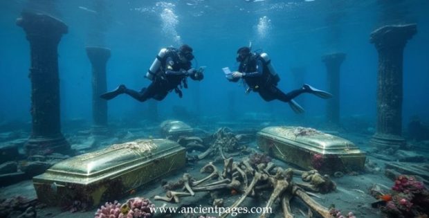 Ancient Mystery Of The Underwater Platinum Coffins And Giant Bones