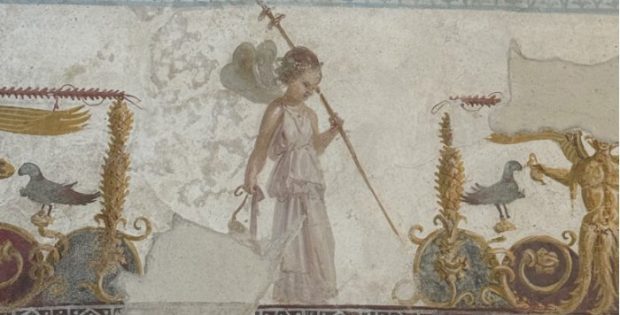 Unveiling Of Pompeii's Recreated Frescoed Bakery House Ceiling Adorned With Greek Myths
