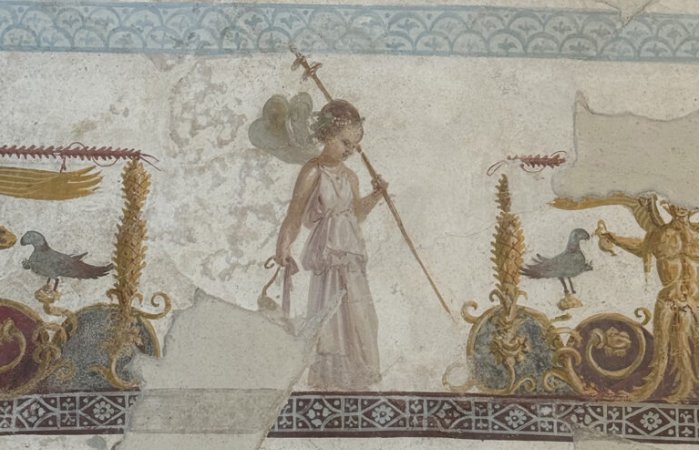 Unveiling Of Pompeii's Recreated Frescoed Bakery House Ceiling Adorned With Greek Myths