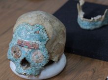 Mystery Of The Mesoamerican Turquoise Mosaic Skull Decorated With Shining Secrets