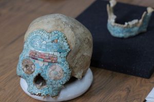 Mystery Of The Mesoamerican Turquoise Mosaic Skull Decorated With Shining Secrets