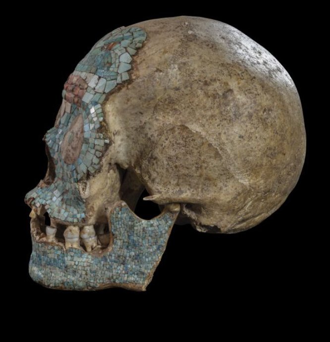 Mystery Of The Mesoamerican Turquoise Mosaic Skull Decorated With Shining Secrets